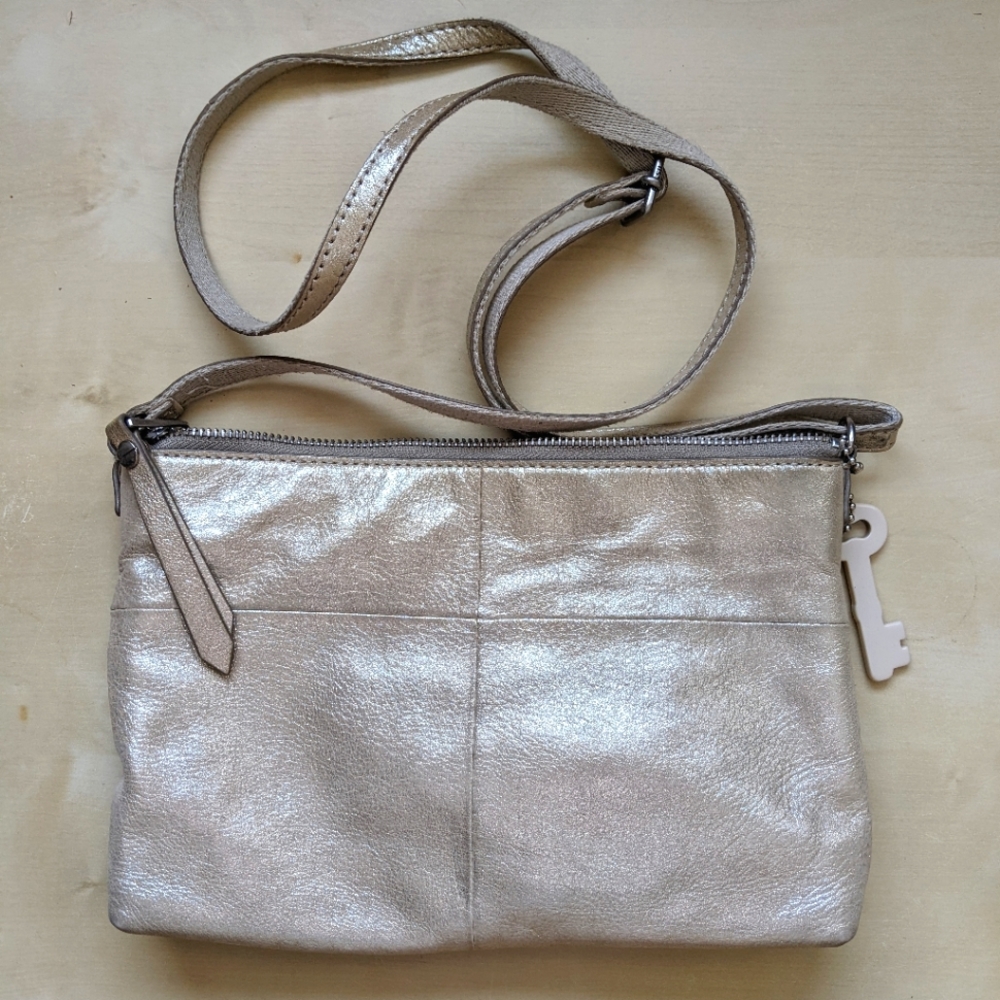 Fossil gold leather crossbody bag - Picture 4 of 4